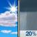 Monday: Mostly Sunny then Slight Chance Rain Showers