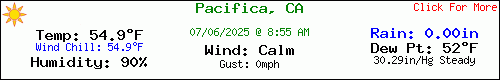 Current Weather Conditions in Pacifica, CA, USA