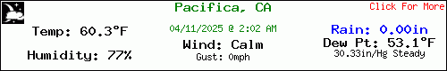 Current Weather Conditions in Pacifica, CA, USA