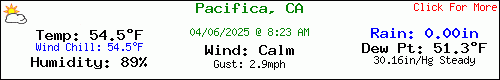 Current Weather Conditions in Pacifica, CA, USA